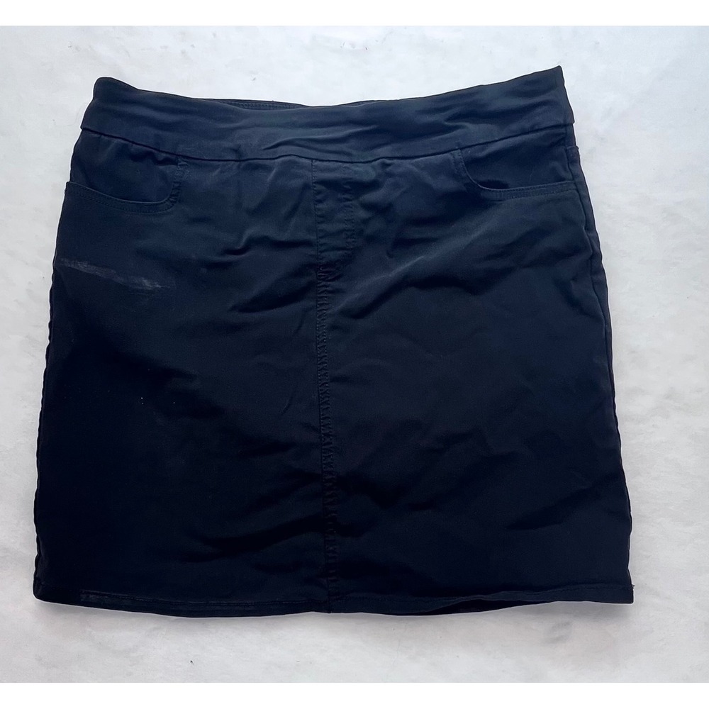 Soft Surroundings Black Super Stretch Skort Women's Sz M Pockets Stretch Golf